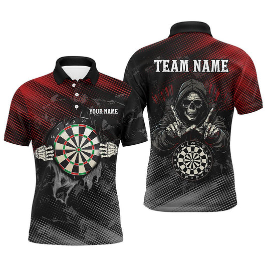 Rot - Schwarzes Skelett - Darts - Shirt für Herren T1987 - Outfitsuche