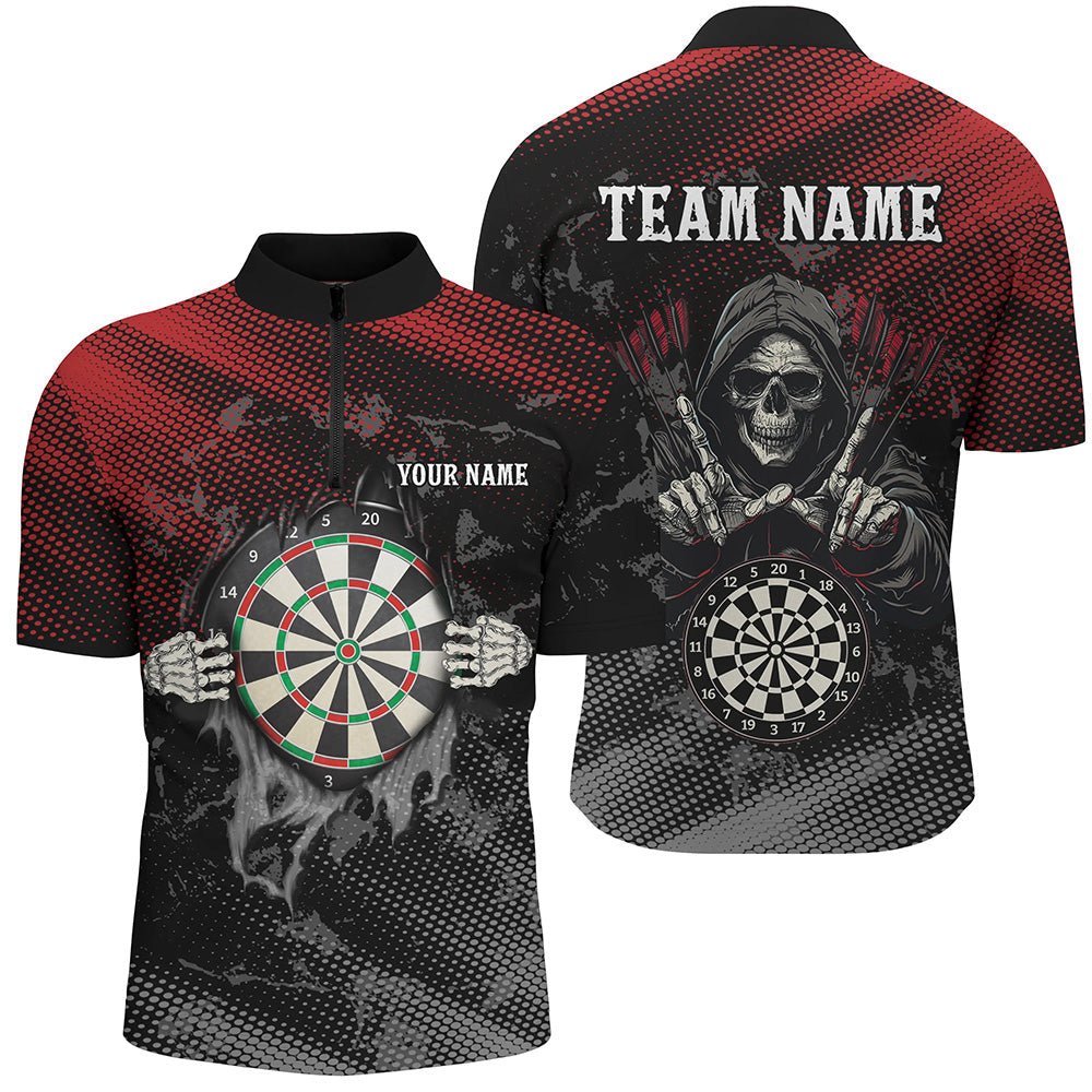 Rot - Schwarzes Skelett - Darts - Shirt für Herren T1987 - Outfitsuche