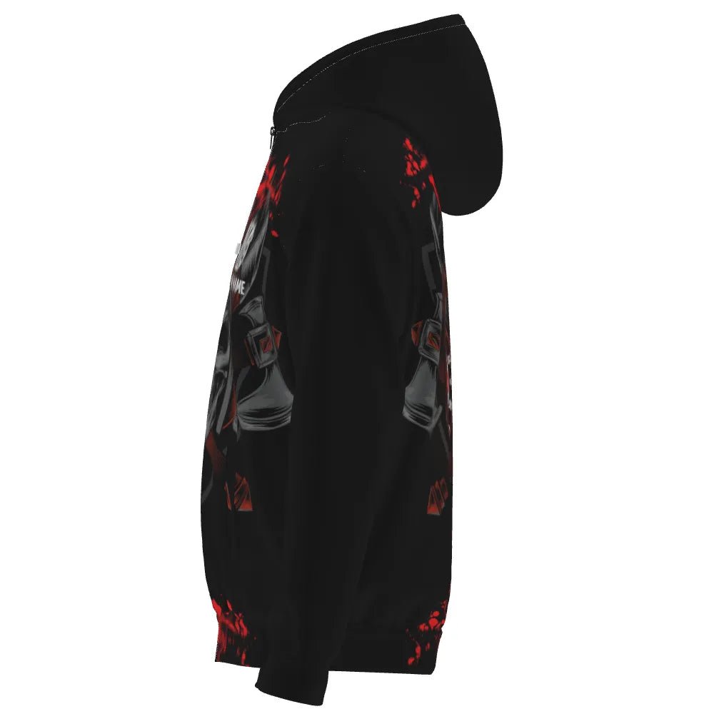 Rote Krieger Skull Design Dart Kapuzenpullover – Stilvoll und Leistungsstark G148 - Outfitsuche