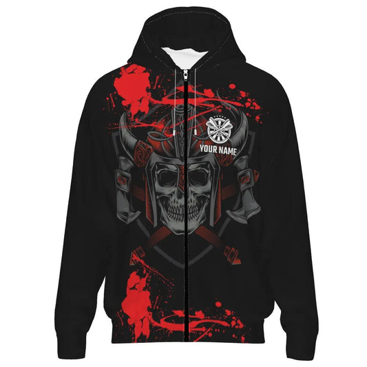 Rote Krieger Skull Design Dart Kapuzenpullover – Stilvoll und Leistungsstark G148 - Outfitsuche