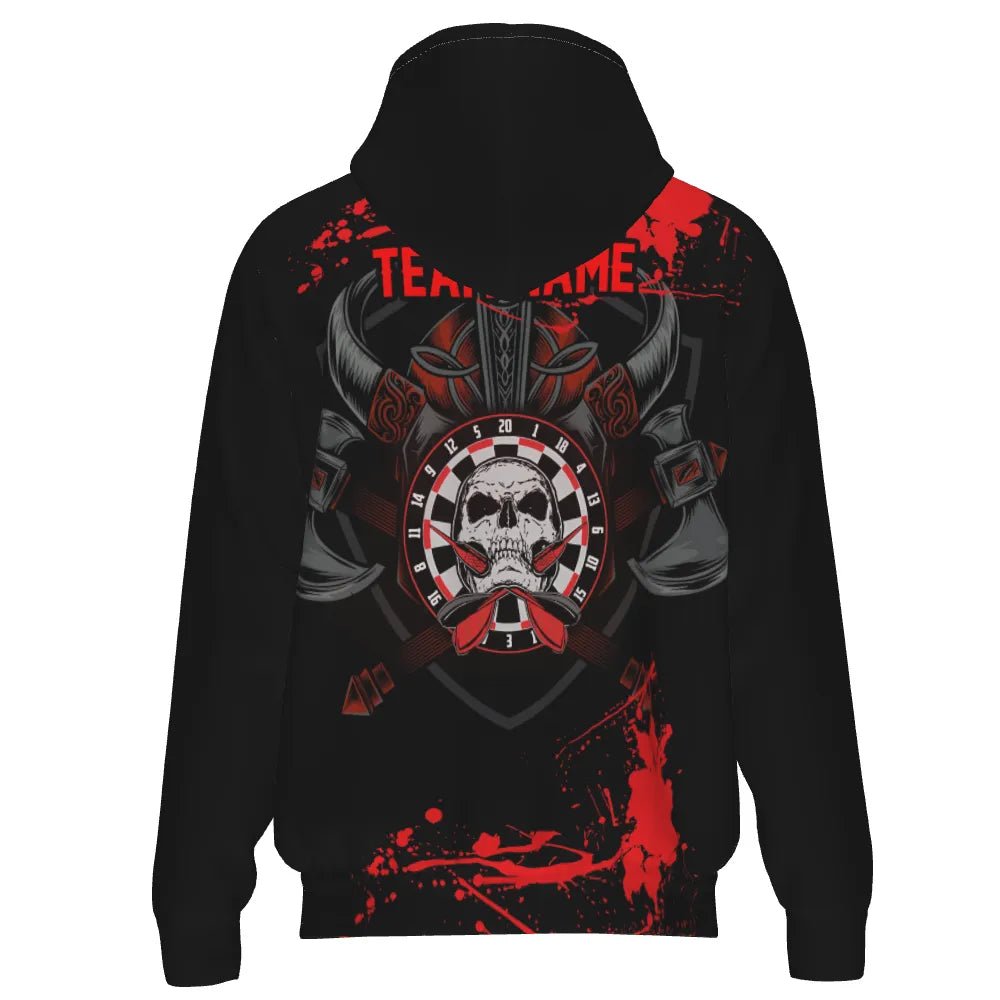 Rote Krieger Skull Design Dart Kapuzenpullover – Stilvoll und Leistungsstark G148 - Outfitsuche