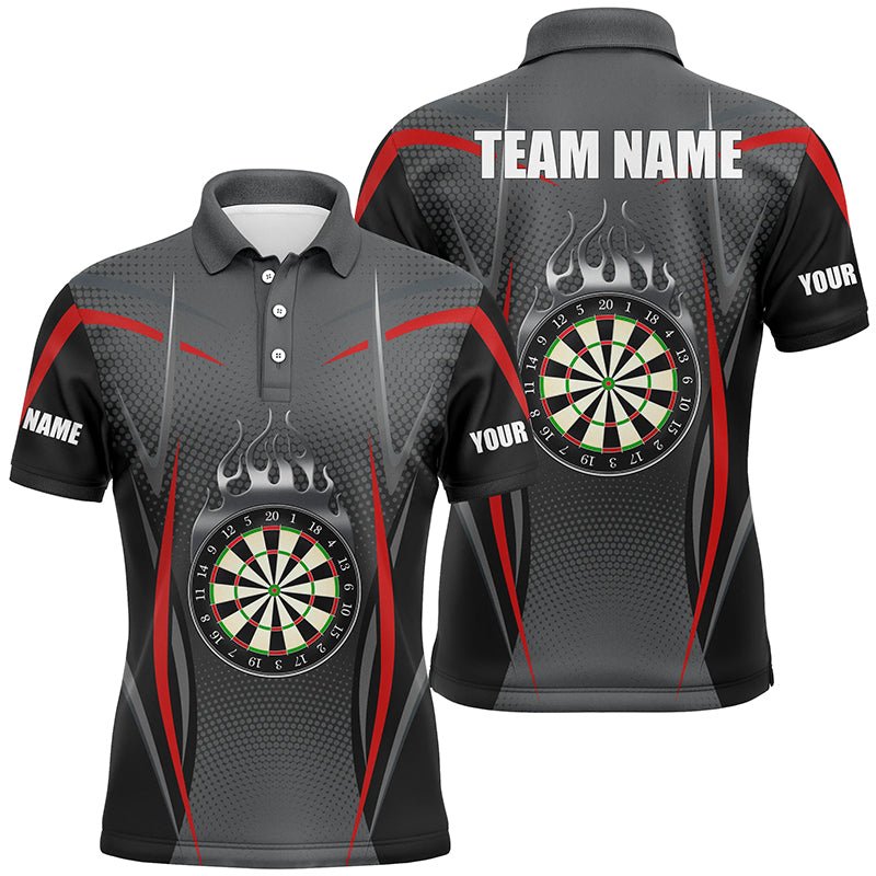 Rotes Grau Sportliches Herren Darts Polo Shirt | Personalisiertes Darts Shirt für Männer | Dart Trikot L1384 - Outfitsuche