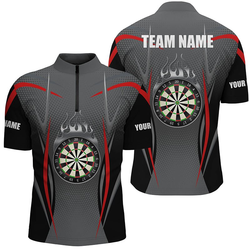 Rotes Grau Sportliches Herren Darts Polo Shirt | Personalisiertes Darts Shirt für Männer | Dart Trikot L1384 - Outfitsuche