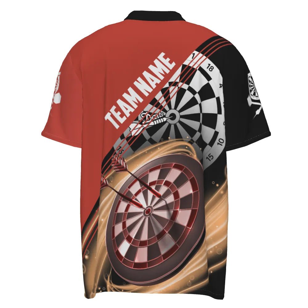 Rotes Herren Darts Polo Shirt mit individuellem Namen, cooles Dartshirt für Männer, Dart Trikots M759 - red - Outfitsuche