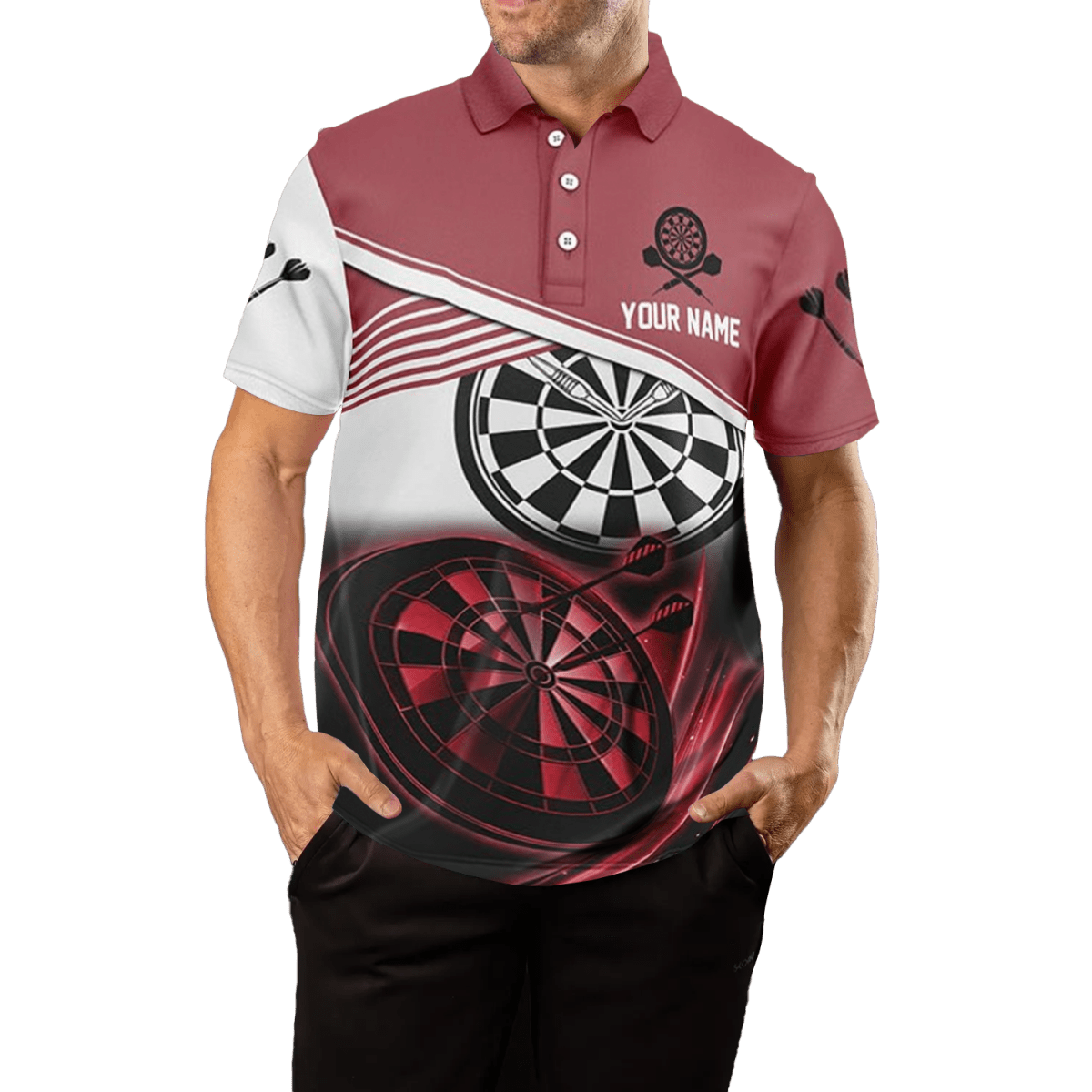 Rotes Herren Darts Polo Shirt Q362 - Outfitsuche