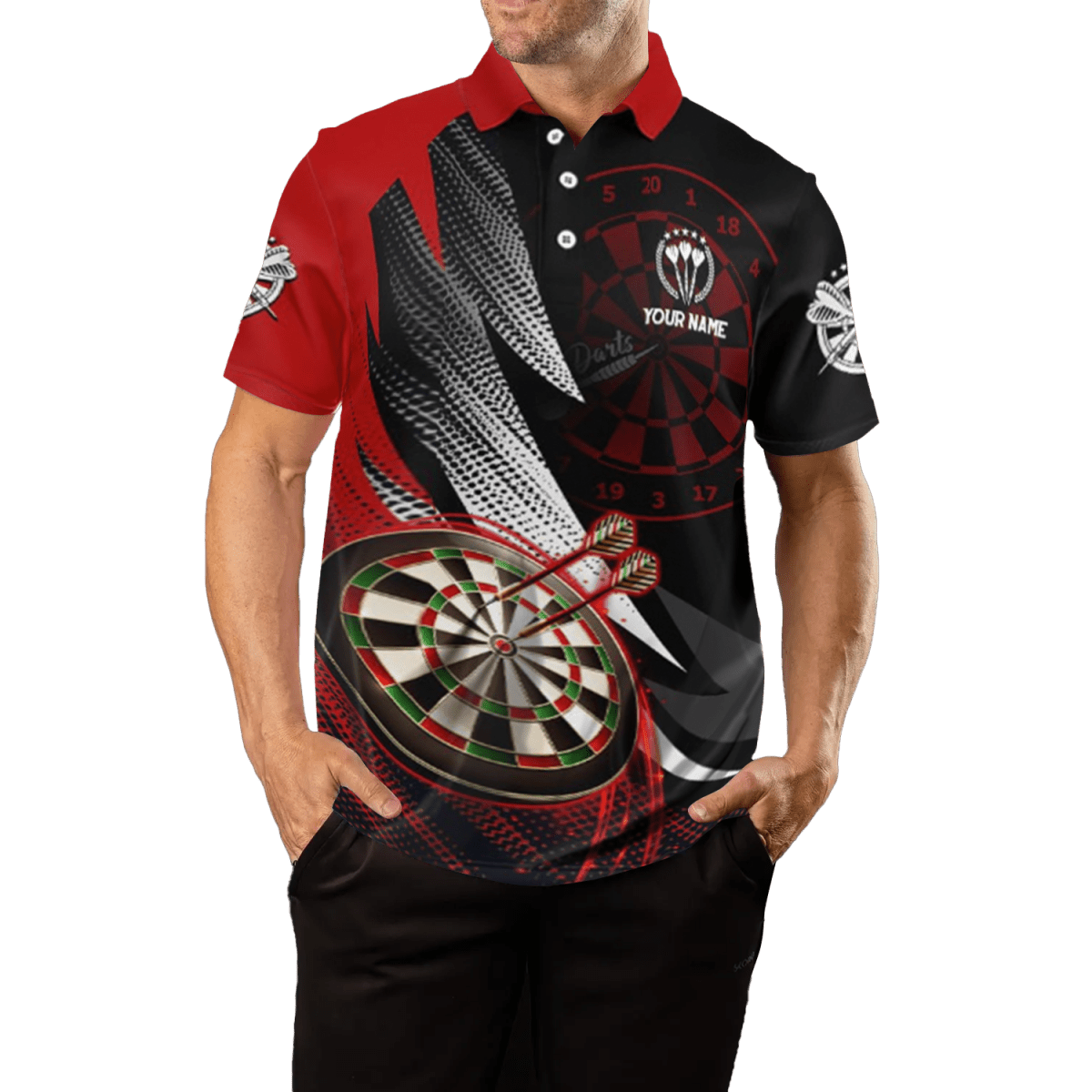 Rotes Herren Darts Polo Shirt Z357 - Outfitsuche