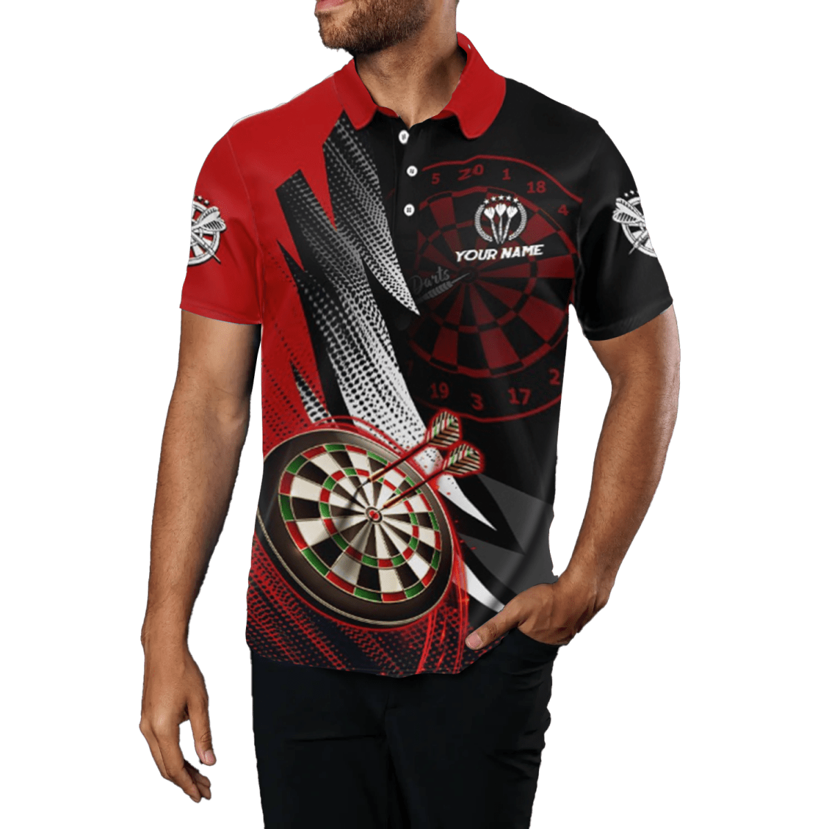 Rotes Herren Darts Polo Shirt Z357 - Outfitsuche