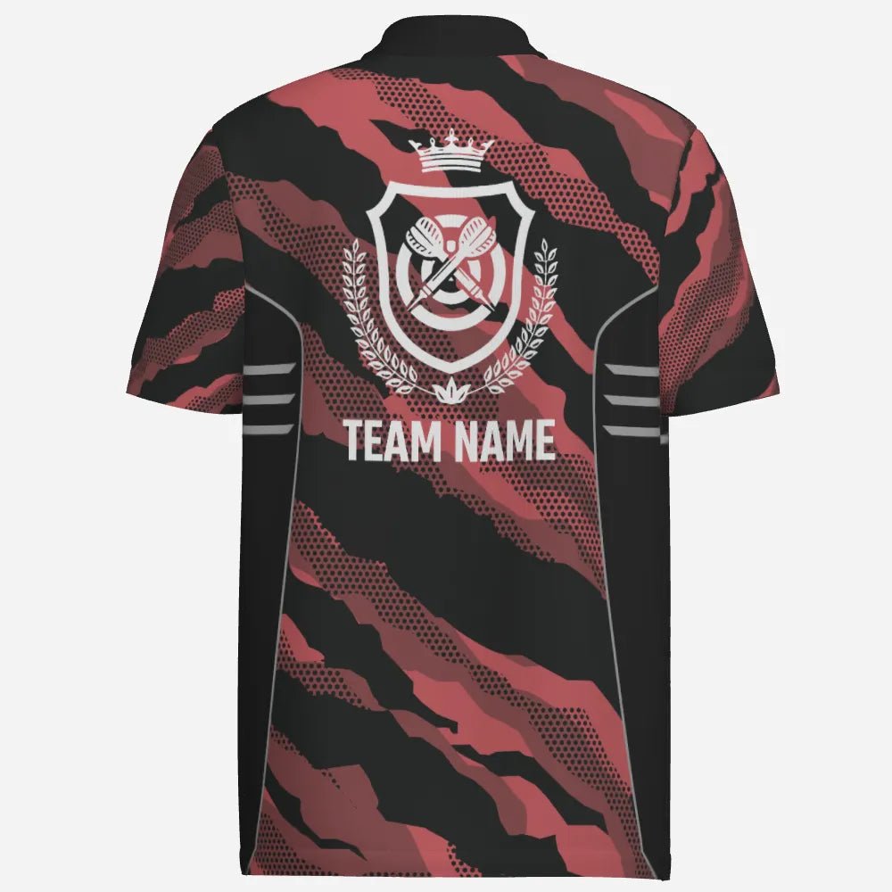 Rotes Tarnmuster Herren Polo Shirt mit individuellem Camouflage Darts Shirt, Darts Team Trikot C214 - Outfitsuche