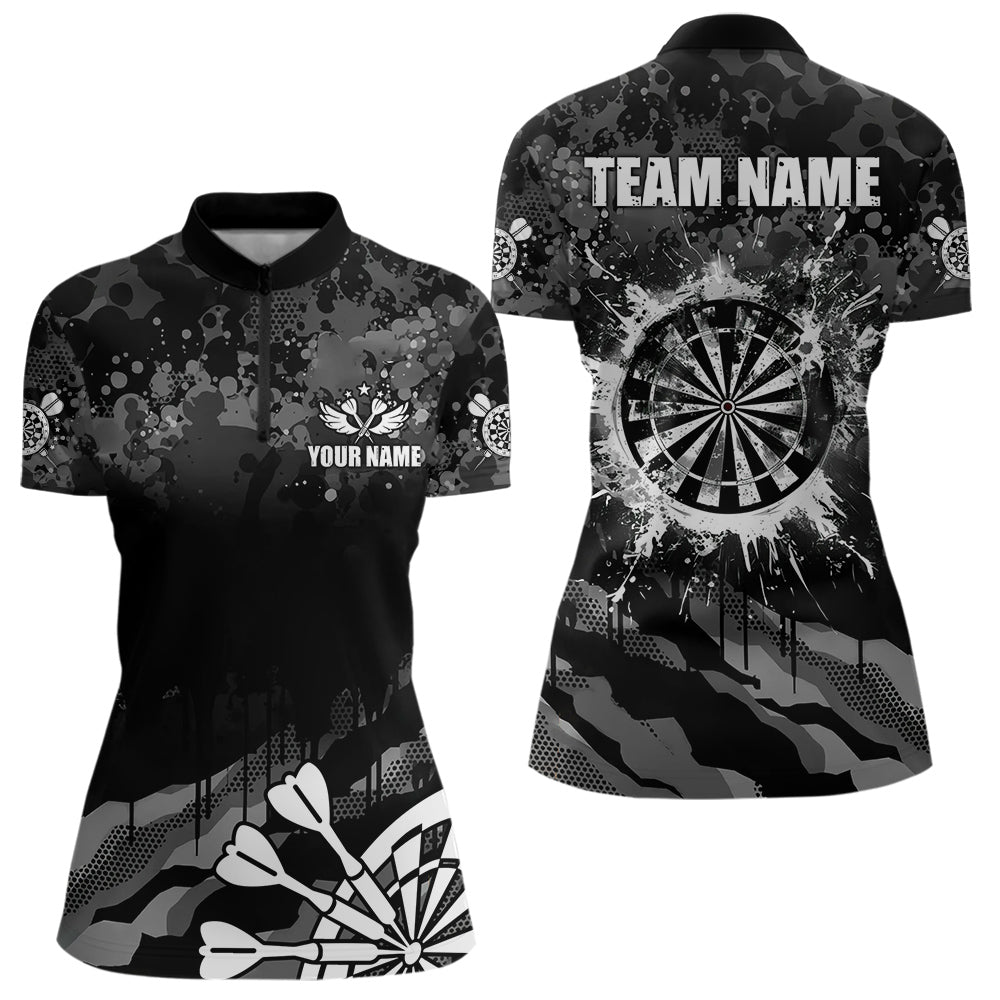 Schwarz Grau Grunge Camo Dart Polo - Shirt für individuelle Dart - Teams T3539 - Outfitsuche