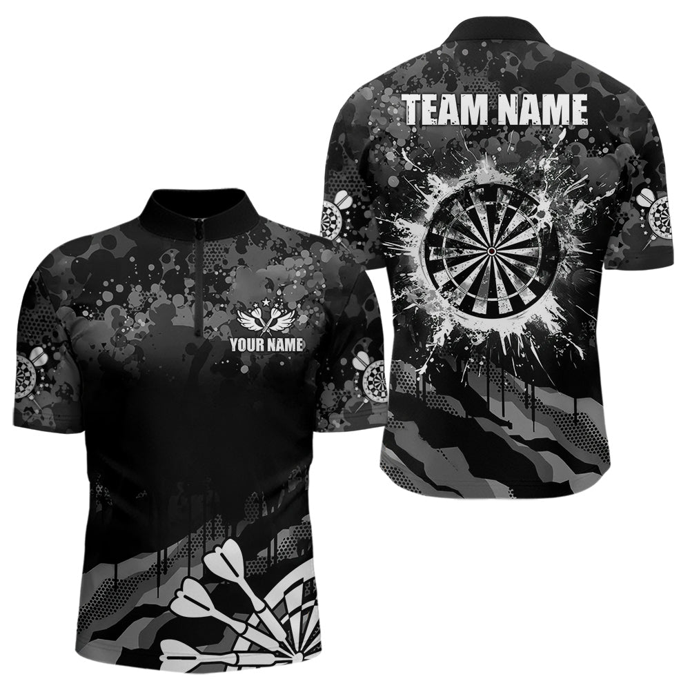 Schwarz Grau Grunge Camo Dart Polo - Shirt für individuelle Dart - Teams T3539 - Outfitsuche