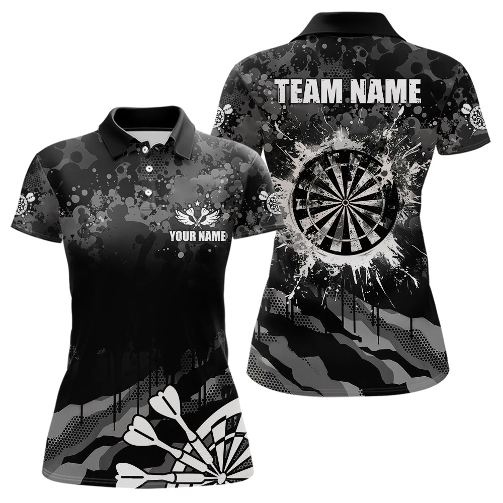 Schwarz Grau Grunge Camo Dart Polo - Shirt für individuelle Dart - Teams T3539 - Outfitsuche