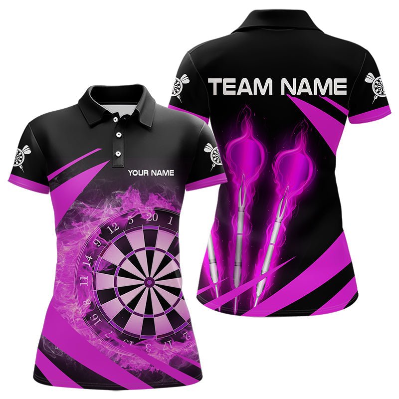 Schwarz und Lila Flammen Dart Polo - Shirt für Darts - Ligen T3480 - Outfitsuche