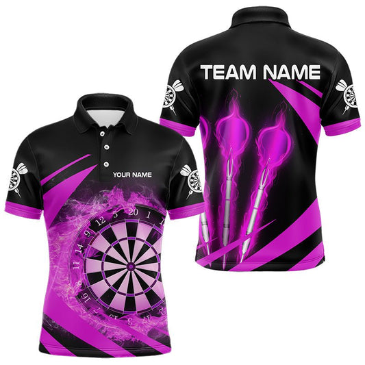 Schwarz und Lila Flammen Dart Polo - Shirt für Darts - Ligen T3480 - Outfitsuche