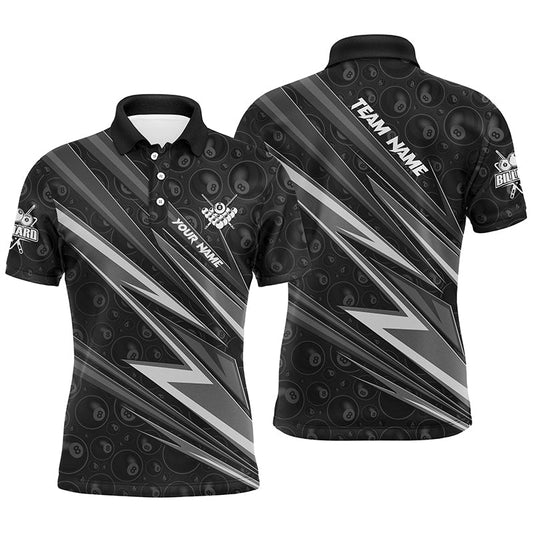 Schwarz - Weiß Billard Polo - Shirt für Herren T1290 - Outfitsuche