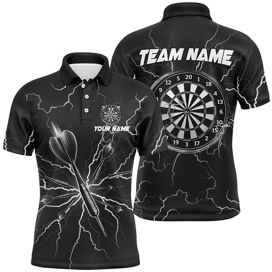 Schwarze Darts Thunder Lightning Polo & Quarter Zip Dartshirts für Herren - Individuelle Dart - Jerseys T3034 - Outfitsuche