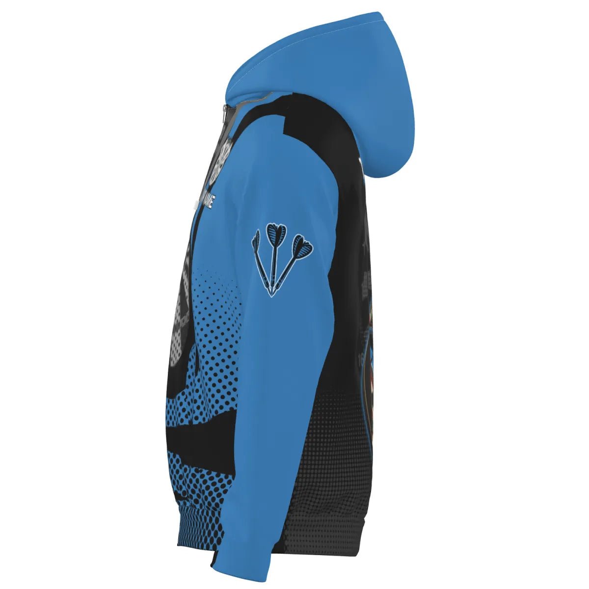 Schwarze und Blaue Darts Kapuzenjacke x189 – Stilvoller Komfort für Sportbegeisterte x189 - Outfitsuche