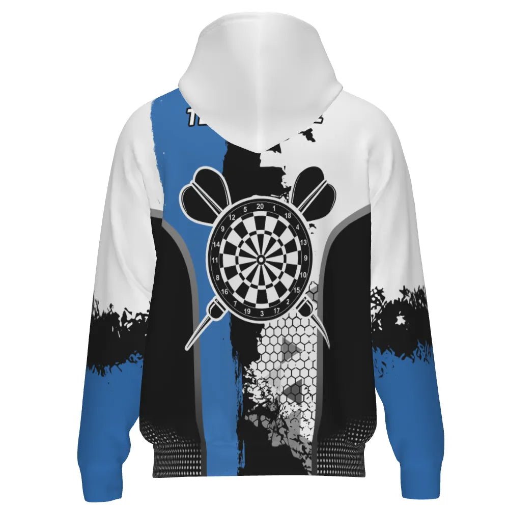 Schwarze und Blaue Grunge - Style Dart Kapuzenpullover – Trendige Streetwear für jeden Anlass T1216 - Outfitsuche