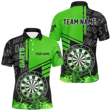 Schwarze und grüne Darts - Shirts für Herren – Individuelle Team - Trikots für Darts - Ligen, Polo & 1/4 Zip T2880 - Outfitsuche