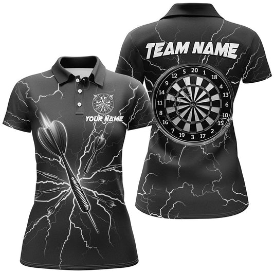 Schwarzes Dart Thunder Lightning Polo & Quarter - Zip Dart - Shirt für Damen T3034 - Outfitsuche