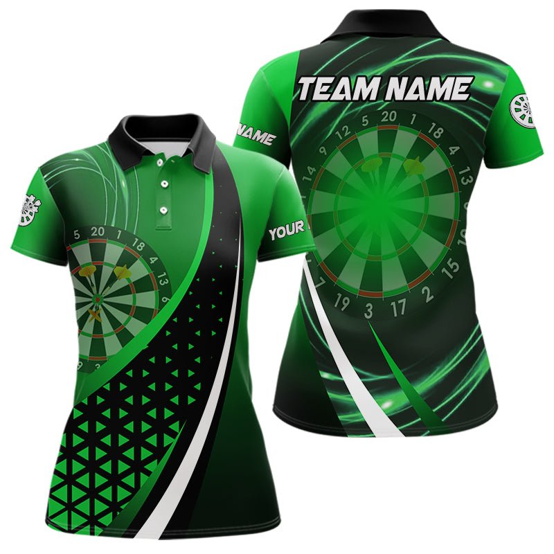 Schwarzes Grünes 3D Dartboard Licht Darts Polo Shirt - Individuelles Darttrikot T3546 - Outfitsuche