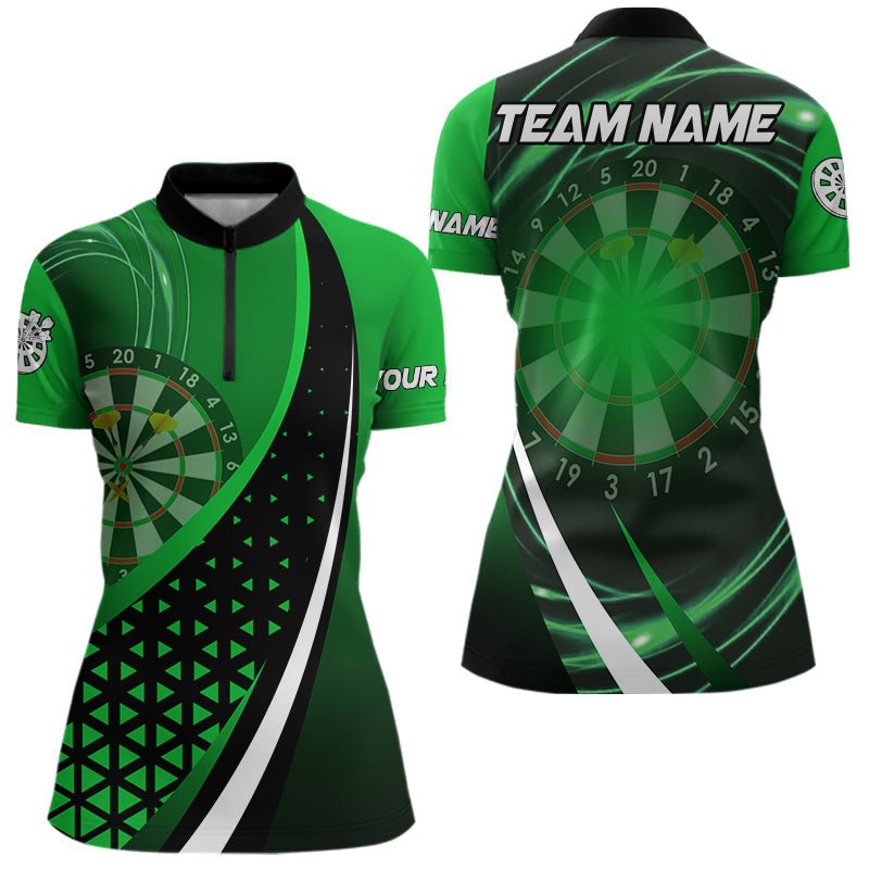 Schwarzes Grünes 3D Dartboard Licht Darts Polo Shirt - Individuelles Darttrikot T3546 - Outfitsuche