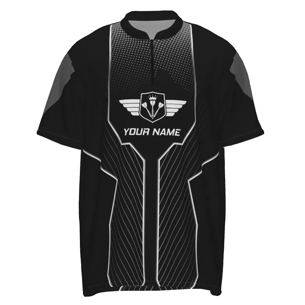 Schwarzes Herren Dart-Custom-Polo-Shirt mit Löwenmotiv, cooles Dart-Teamtrikot, Dart-Geschenke Z753 - Outfitsuche