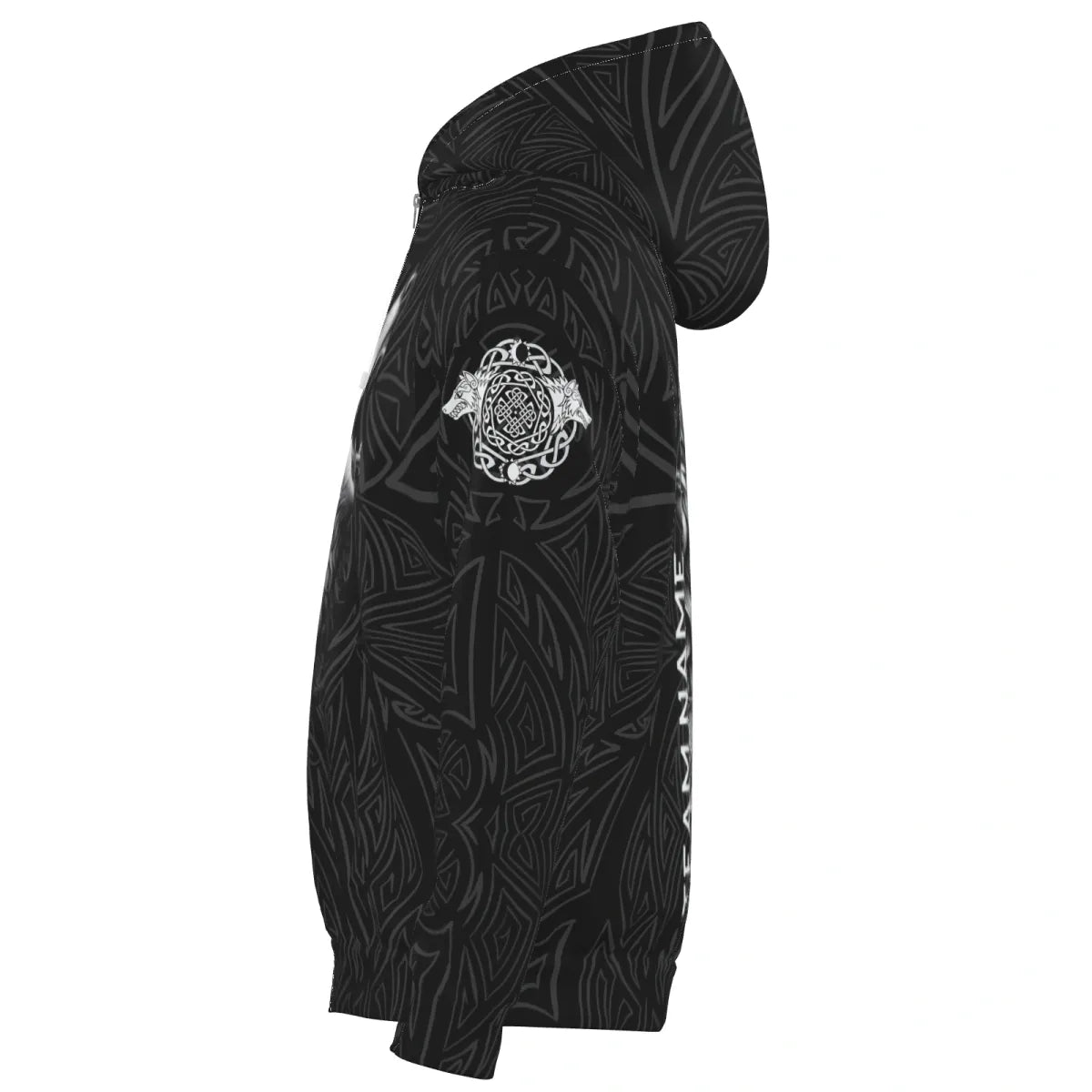 Schwarzes Herren Darts Kapuzenjacke mit Wolfs - und Dartboard - Motiv vk5782 - Outfitsuche