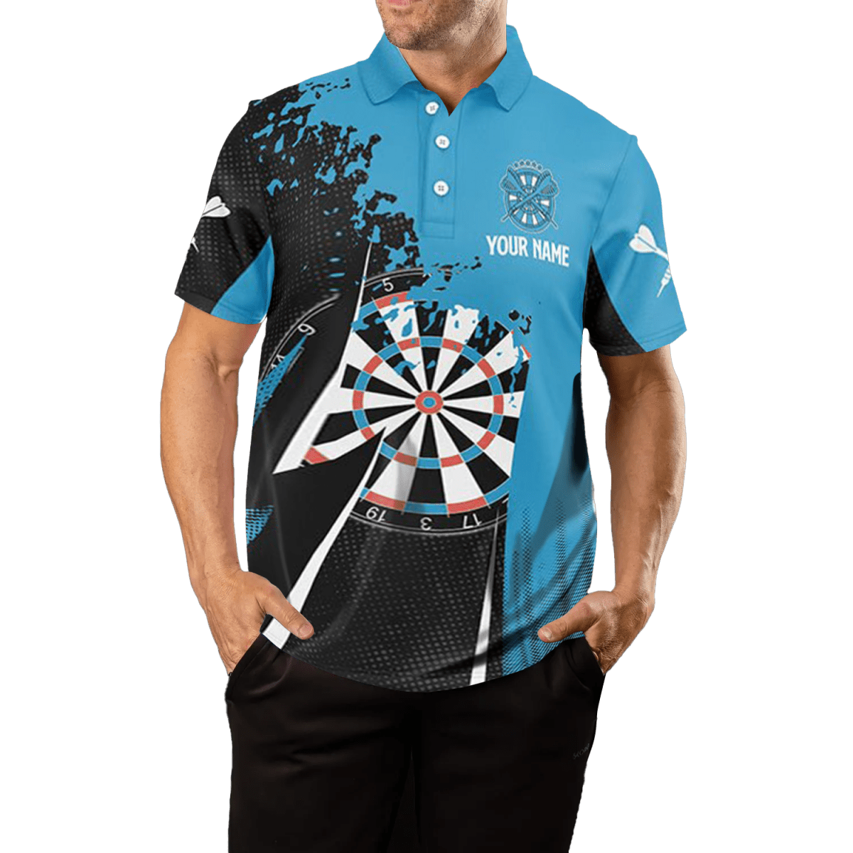 Schwarzes Herren Darts Polo Shirt O305 - Outfitsuche