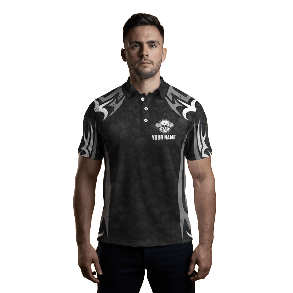 Schwarzes Totenkopf - Darts - Polo für Herren T6890 - Outfitsuche