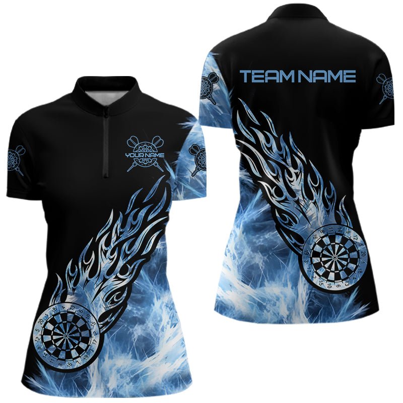 Schwarzes und blaues, eisiges Dart - Polo - Shirt - Individuelles Dart - Trikot für Ihr Team T3411 - Outfitsuche