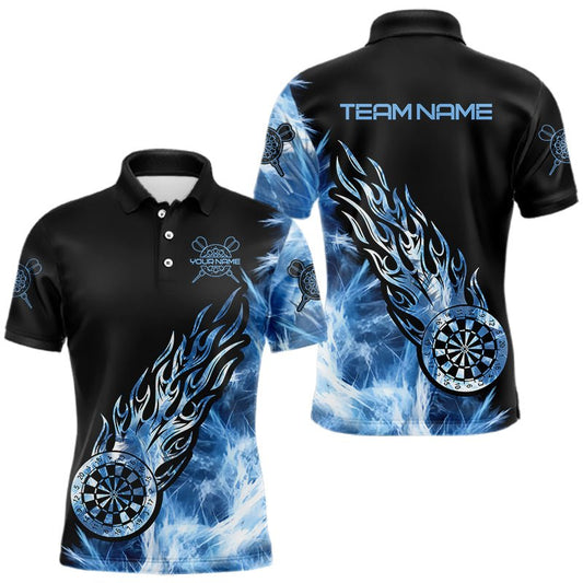 Schwarzes und blaues, eisiges Dart - Polo - Shirt - Individuelles Dart - Trikot für Ihr Team T3411 - Outfitsuche
