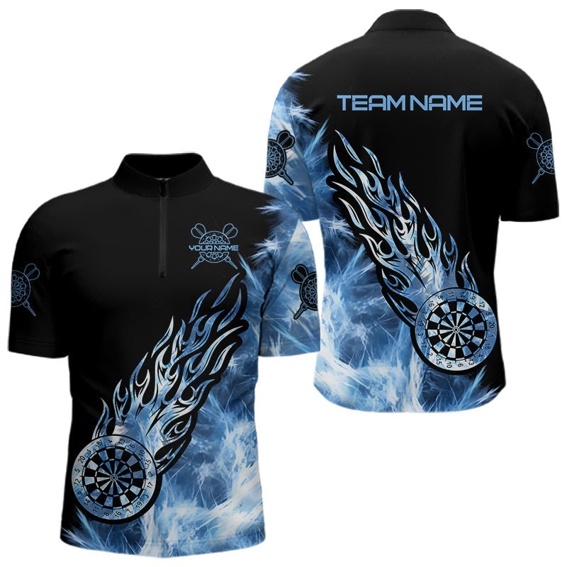 Schwarzes und blaues, eisiges Dart - Polo - Shirt - Individuelles Dart - Trikot für Ihr Team T3411 - Outfitsuche