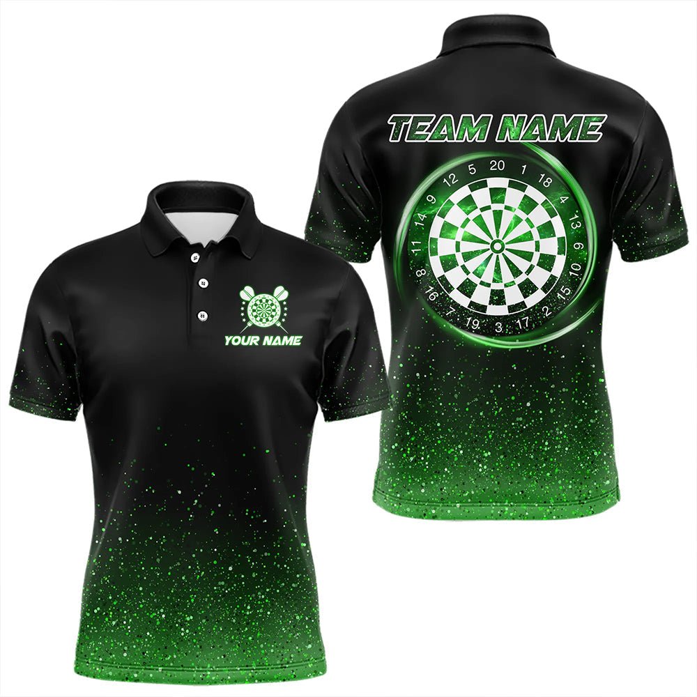 Schwarzes und grünes Glitzer Dart Polo - Shirt - Personalisierbares Trikot für St. Patrick's Day für Teams N9363 - Outfitsuche