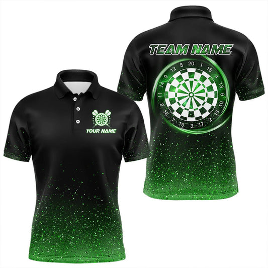 Schwarzes und grünes Glitzer Dart Polo - Shirt - Personalisierbares Trikot für St. Patrick's Day für Teams N9363 - Outfitsuche