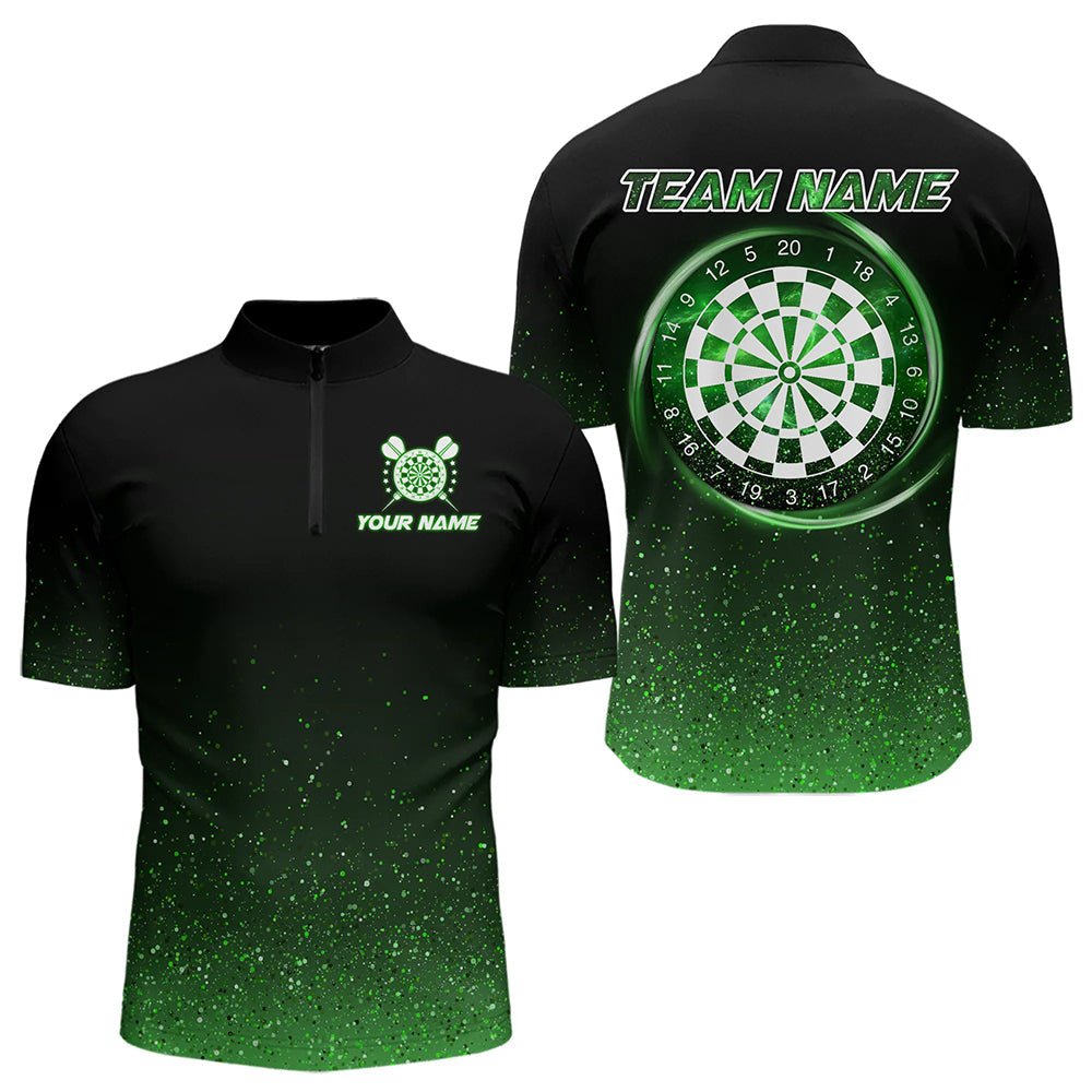 Schwarzes und grünes Glitzer Dart Polo - Shirt - Personalisierbares Trikot für St. Patrick's Day für Teams N9363 - Outfitsuche
