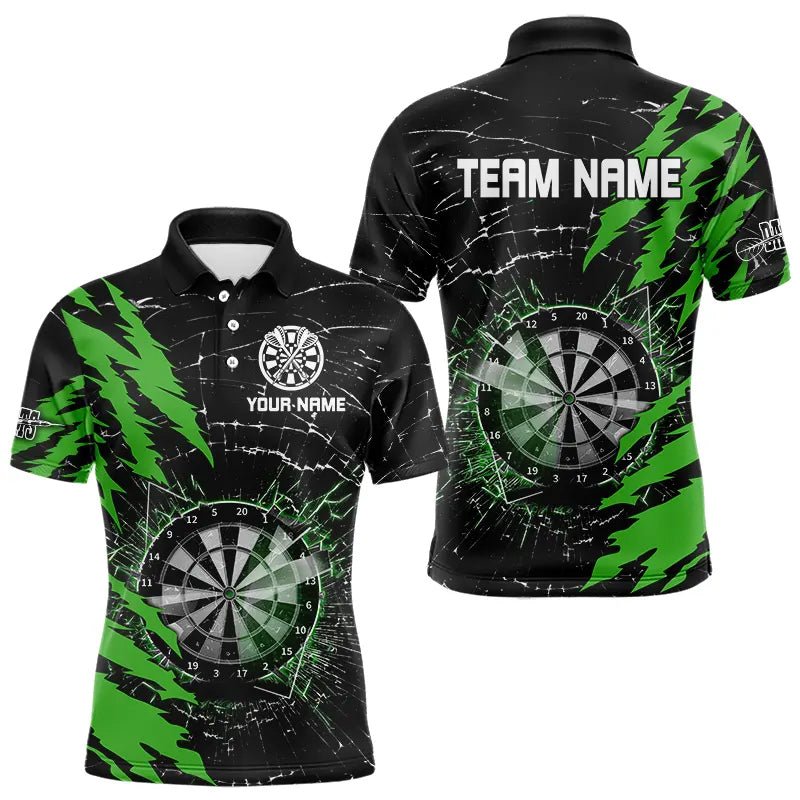 Schwarzes und lila Dartboard Bruchglas personalisiertes Dart Polo - Shirt T3495 - Outfitsuche