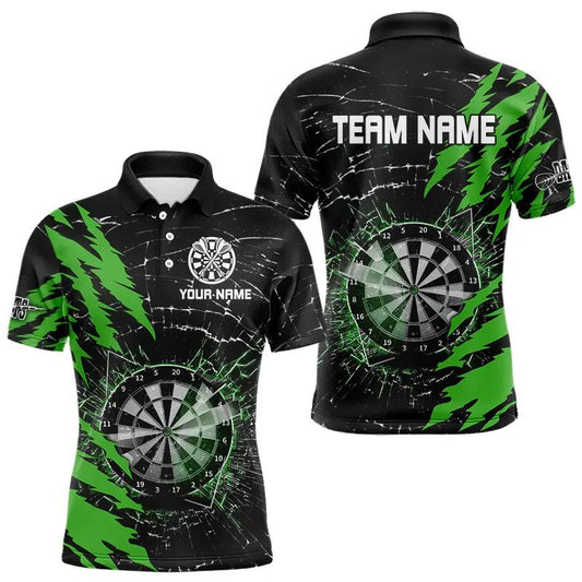 Schwarzes und lila Dartboard Bruchglas personalisiertes Dart Polo - Shirt T3495 - Outfitsuche