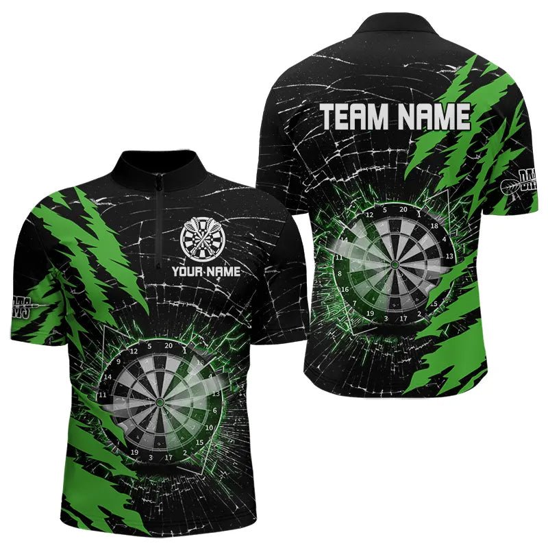 Schwarzes und lila Dartboard Bruchglas personalisiertes Dart Polo - Shirt T3495 - Outfitsuche