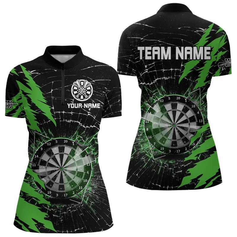 Schwarzes und lila Dartboard Bruchglas personalisiertes Dart Polo - Shirt T3495 - Outfitsuche