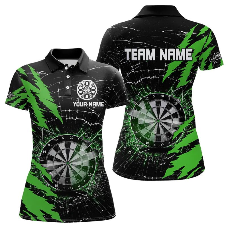 Schwarzes und lila Dartboard Bruchglas personalisiertes Dart Polo - Shirt T3495 - Outfitsuche