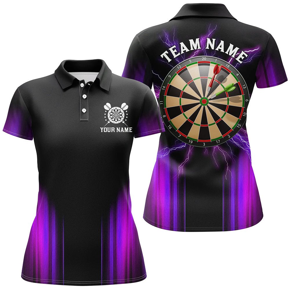 Schwarzes und lila Darts Polo - Shirt, personalisierte Darts - Trikots für das Team N9334 - Outfitsuche