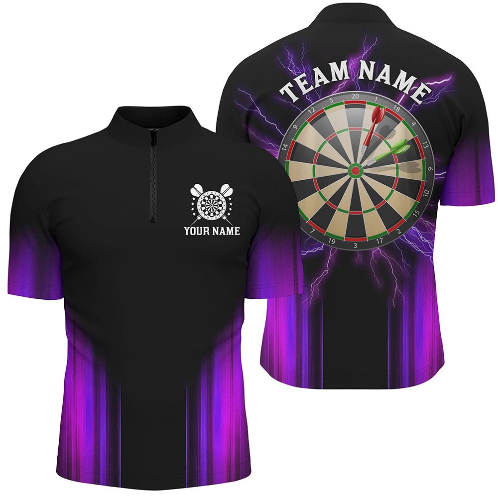 Schwarzes und lila Darts Polo - Shirt, personalisierte Darts - Trikots für das Team N9334 - Outfitsuche