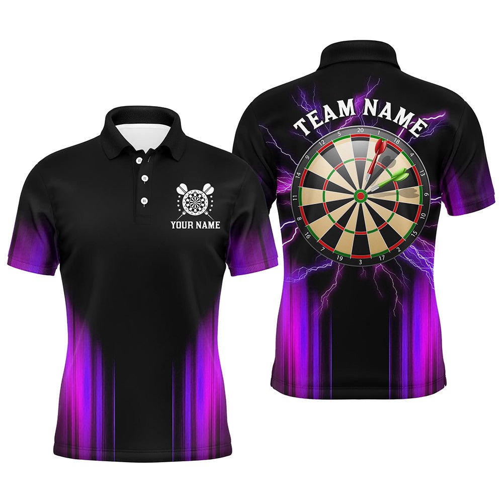 Schwarzes und lila Darts Polo - Shirt, personalisierte Darts - Trikots für das Team N9334 - Outfitsuche