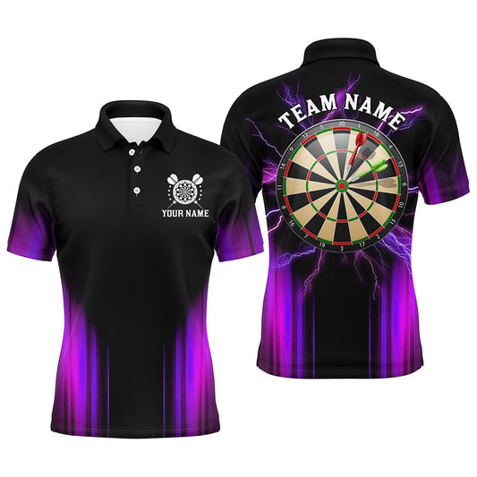 Schwarzes und lila Darts Polo - Shirt, personalisierte Darts - Trikots für das Team N9334 - Outfitsuche