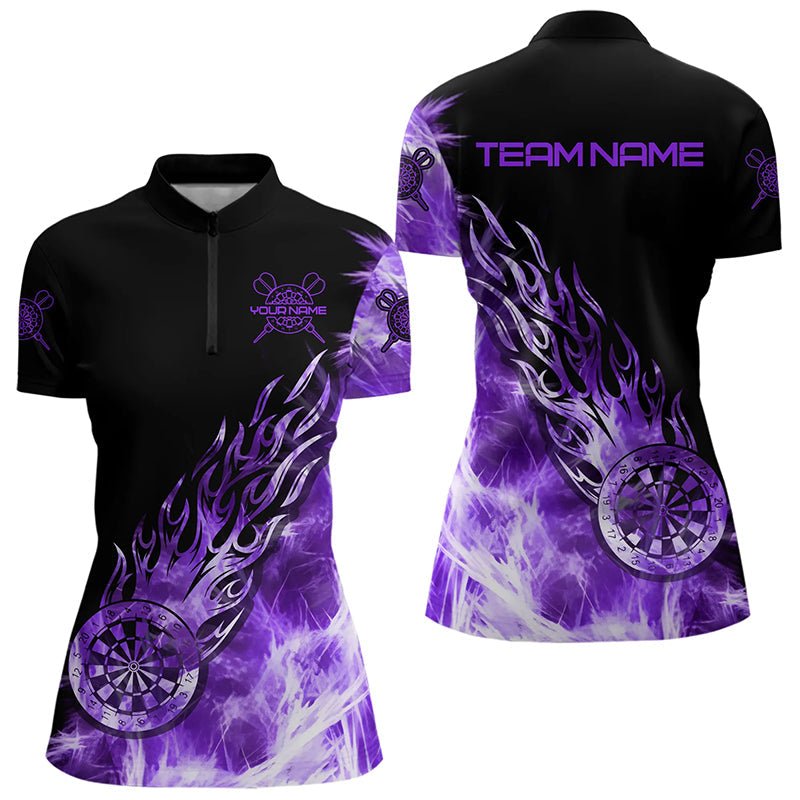 Schwarzes und lila leichtes Dart - Polo - Shirt für individuelle Dart - Teams T3346 - Outfitsuche