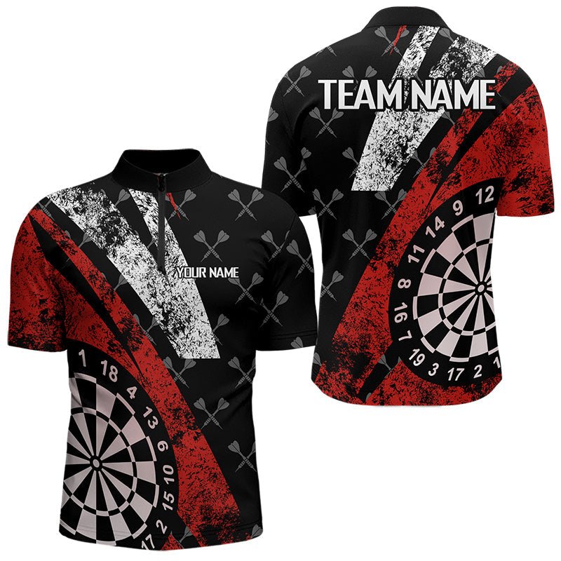 Schwarzes und rotes Grunge Darts Polo Shirt, individuelle Darts - Trikots T3447 - Outfitsuche