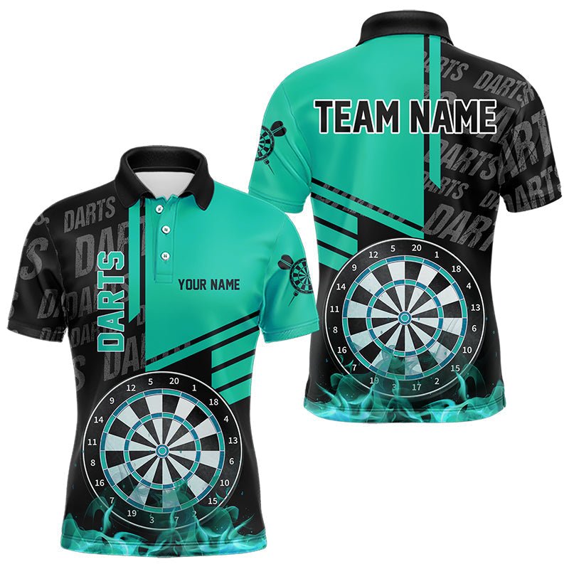Schwarzes und Türkises Darts Polo - Shirt für individuelle Darts - Liga - Teamjerseys T3413 - Outfitsuche