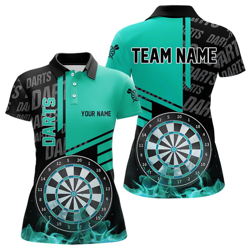 Schwarzes und Türkises Darts Polo - Shirt für individuelle Darts - Liga - Teamjerseys T3413 - Outfitsuche