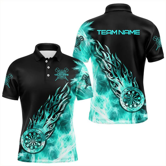 Schwarzes und Türkisfarbenes Icy Dart - Polo - Shirt für individuelle Team - Dart - Jerseys T3344 - Outfitsuche