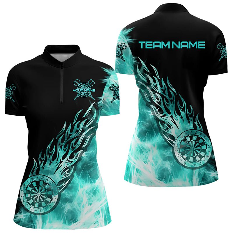 Schwarzes und Türkisfarbenes Icy Dart - Polo - Shirt für individuelle Team - Dart - Jerseys T3344 - Outfitsuche